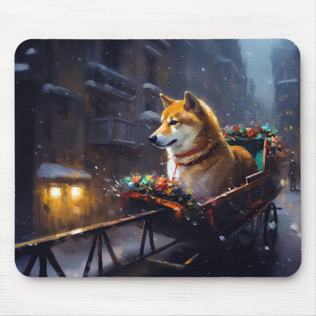 Shiba Inu Christmas Festive Season  Mouse Mat (Front)