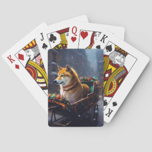 Shiba Inu Christmas Festive Season Playing Cards