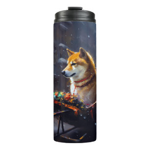 Shiba Inu Christmas Festive Season  Thermal Tumbler