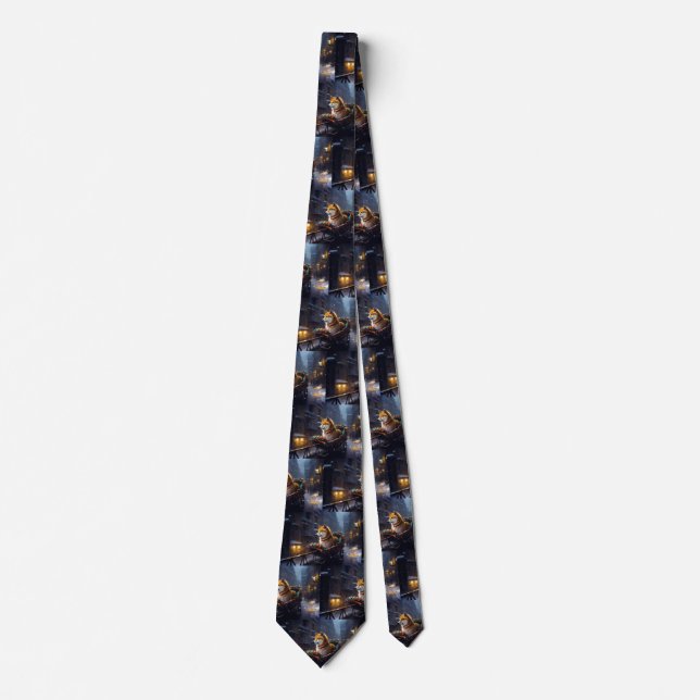 Shiba Inu Christmas Festive Season  Tie (Front)
