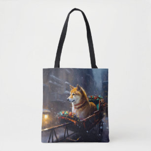 Shiba Inu Christmas Festive Season Tote Bag