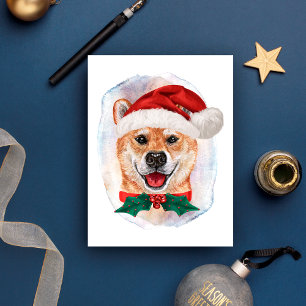 Shiba Inu Christmas Gifts For Dogs Lovers Holiday Postcard