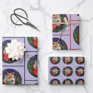 Shiba Inu Christmas Gifts Ornament Wrapping Paper Sheet