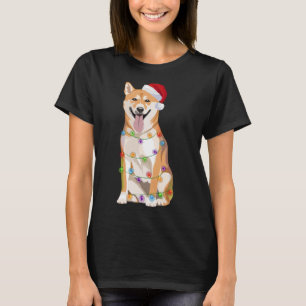 Shiba Inu Christmas Lights Xmas Dog Lover Santa Ha T-Shirt