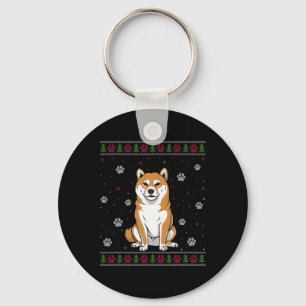 Shiba Inu Christmas Sweater Xmas Pet Animal Dog Lo Key Ring