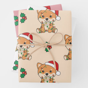 Shiba Inu Christmas Winter Animals Holiday Dogs Wrapping Paper Sheet