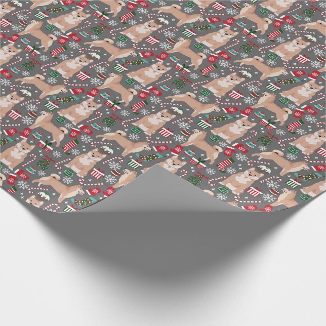 Shiba Inu Christmas wrapping paper (Corner)