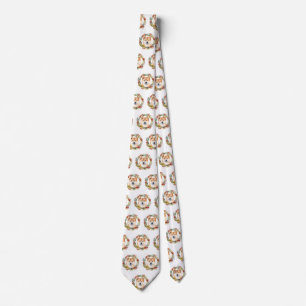 Shiba Inu Christmas Wreath Festive Pup Tie