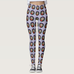 Shiba Inu Christmas Wreath Leggings