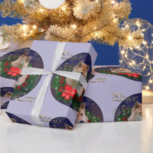 Shiba Inu Christmas Wreath Wrapping Paper