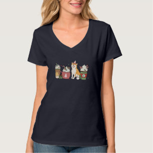 Shiba Inu Coffee Latte Winter Christmas Dog Mum Ho T-Shirt
