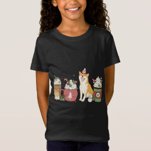 Shiba Inu Coffee Latte Winter Christmas Dog Mum Ho T-Shirt