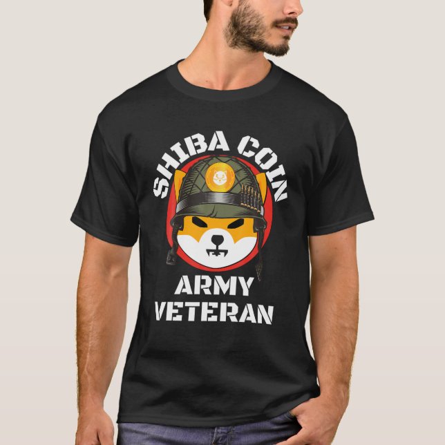 Shiba Inu Coin Army Crypto Veteran Meme $SHIB Hodl T-Shirt (Front)
