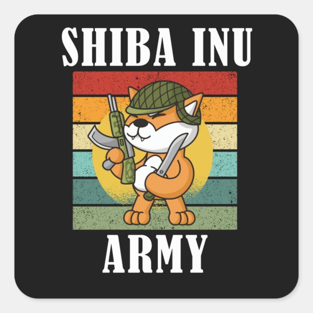 Shiba Inu Coin Shib Token Hodl To Moon Square Sticker (Front)