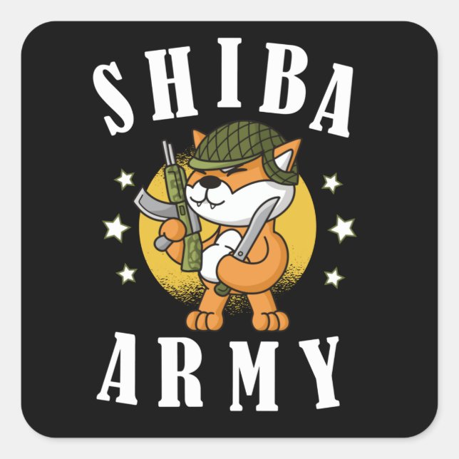 Shiba Inu Coin Shib Token Hodl To Moon Square Sticker (Front)