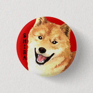 Shiba Inu Colour Block 3 Cm Round Badge
