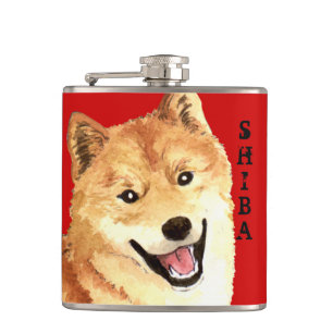 Shiba Inu Colour Block Hip Flask