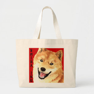 Shiba Inu Colour Block Large Tote Bag