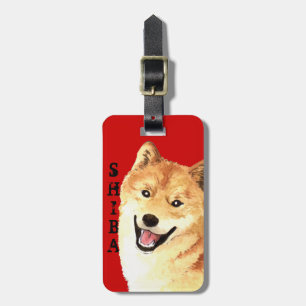 Shiba Inu Colour Block Luggage Tag