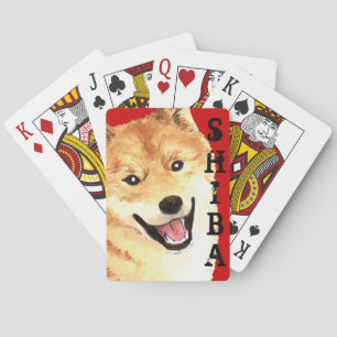 Shiba Inu Colour Block Playing Cards
