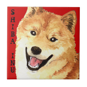 Shiba Inu Colour Block Tile