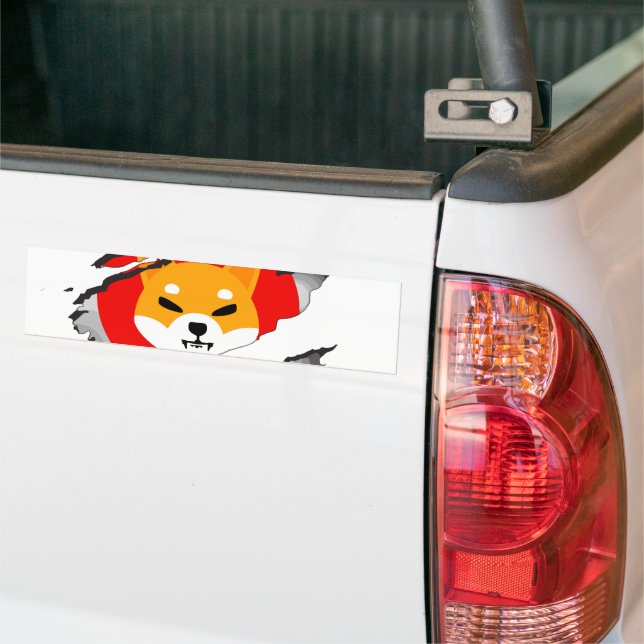 SHIBA INU cryptocurrency - SHIBA INU Crypto SHIB  Bumper Sticker (On Truck)
