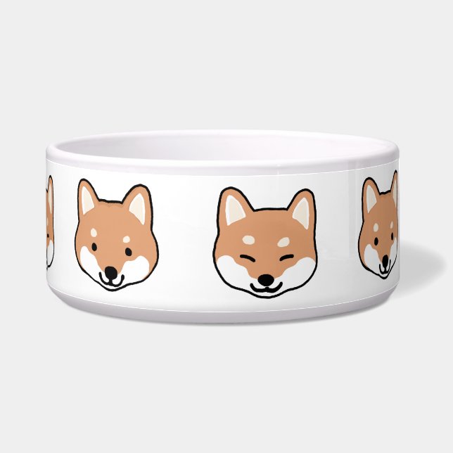 Shiba Inu Cute Dog Faces Pet Food or Water Bowl (Right)