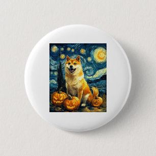 Shiba Inu Cute Dog Halloween Jack O Lantern Pumpki 6 Cm Round Badge