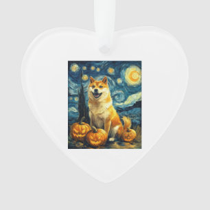 Shiba Inu Cute Dog Halloween Jack O Lantern Pumpki Ornament