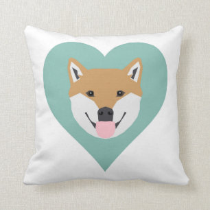 Shiba Inu cute heart pillow gift for dog lovers