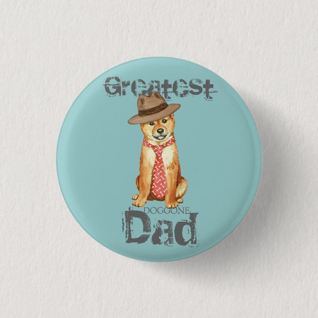 Shiba Inu Dad 3 Cm Round Badge (Front)