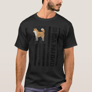 Shiba Inu Dad American USA Flag Shiba Inu Owner Pe T-Shirt