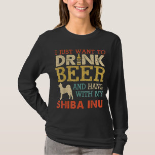 Shiba Inu Dad Drink Beer Hang With Dog Funny Men V T-Shirt