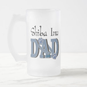 Shiba Inu DAD Frosted Glass Beer Mug