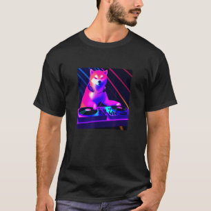 Shiba Inu DJ Vaporwave Doge Dog Men Women Boys Gi T-Shirt