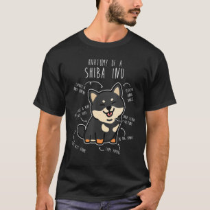 Shiba Inu Dog Anatomy  Pet Black Tan Doge Mum Cute T-Shirt