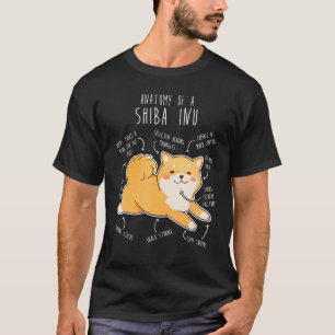 Shiba Inu Dog Anatomy  Pet Red Shibe Mum Cute Doge T-Shirt