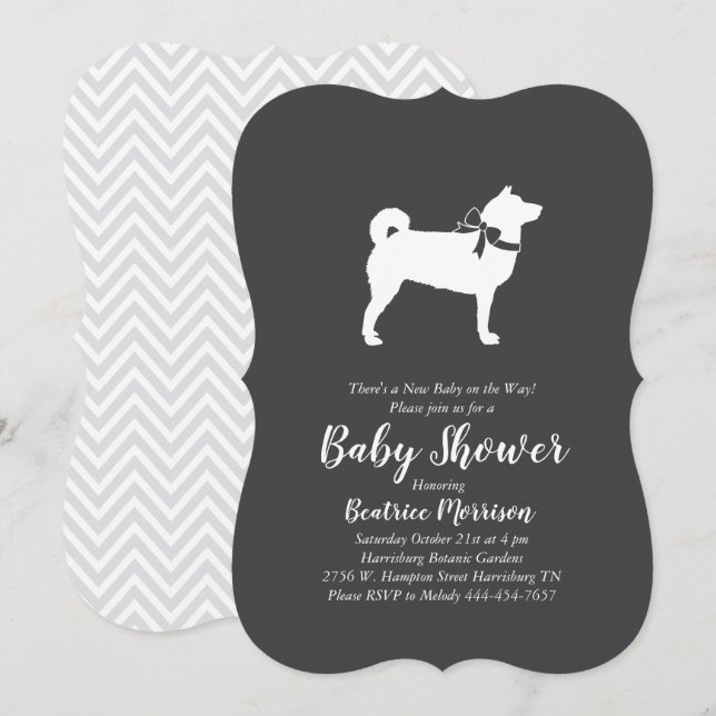 Shiba Inu Dog Baby Shower Gender Neutral Invitation (Front/Back)
