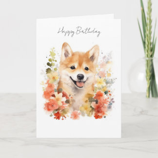Shiba Inu Dog Birthday Card #1