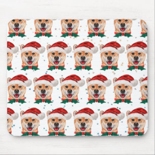 Shiba Inu Dog Breed Christmas Stars Mouse Mat