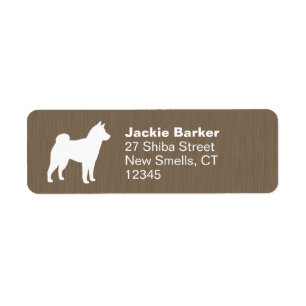 Shiba Inu Dog Breed Silhouette Return Address