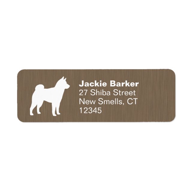Shiba Inu Dog Breed Silhouette Return Address (Front)