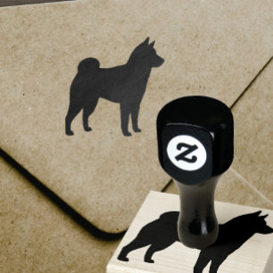 Shiba Inu Dog Breed Silhouette Rubber Stamp