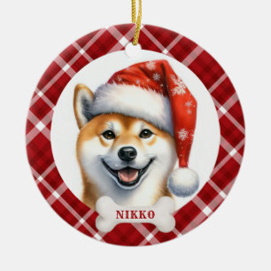 Shiba Inu Dog Ceramic Circle Ornament