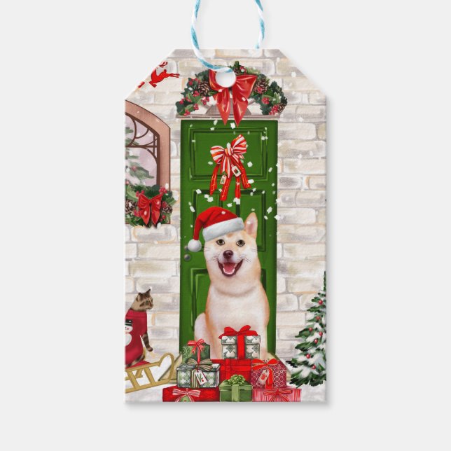 Shiba Inu Dog Christmas  Gift Tags (Front)