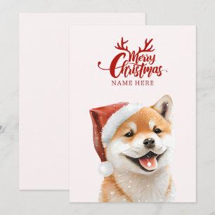 Shiba inu dog christmas  holiday card