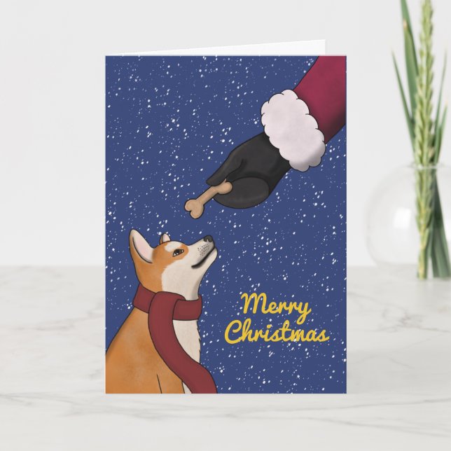 Shiba Inu Dog Christmas  Holiday Card (Front)
