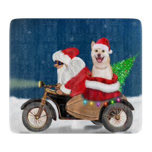 Shiba Inu Dog Christmas Santa Claus Cutting Board