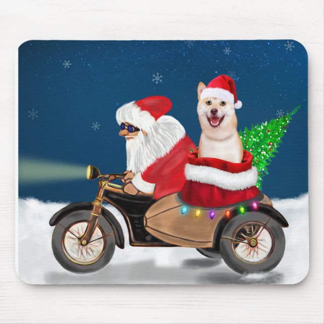 Shiba Inu Dog Christmas Santa Claus   Mouse Mat (Front)