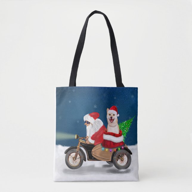 Shiba Inu Dog Christmas Santa Claus   Tote Bag (Front)